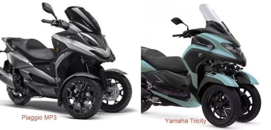 Yamaha Tricity 300 против Piaggio MP3 310: сравниваем трёхколёсные модели